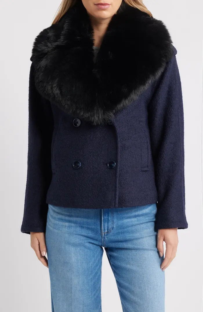 Peacoat with Removable Faux Fur Collar | Nordstrom