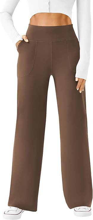 Womens Wide Leg Yoga Pants Casual Work Dress Pants Lounge Sweatpants High Waist Comfy Loose Trous... | Amazon (US)