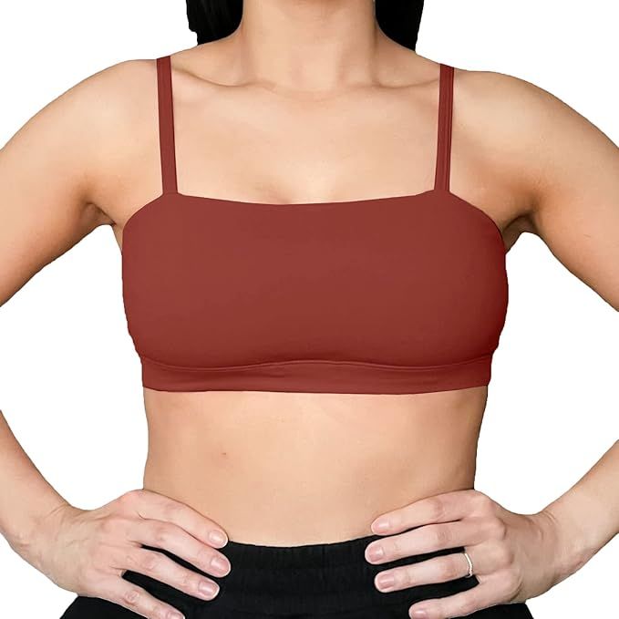 Aoxjox Women's Workout Bandeau Sports Bras Training Fitness Running Yoga Crop Tank Top | Amazon (US)