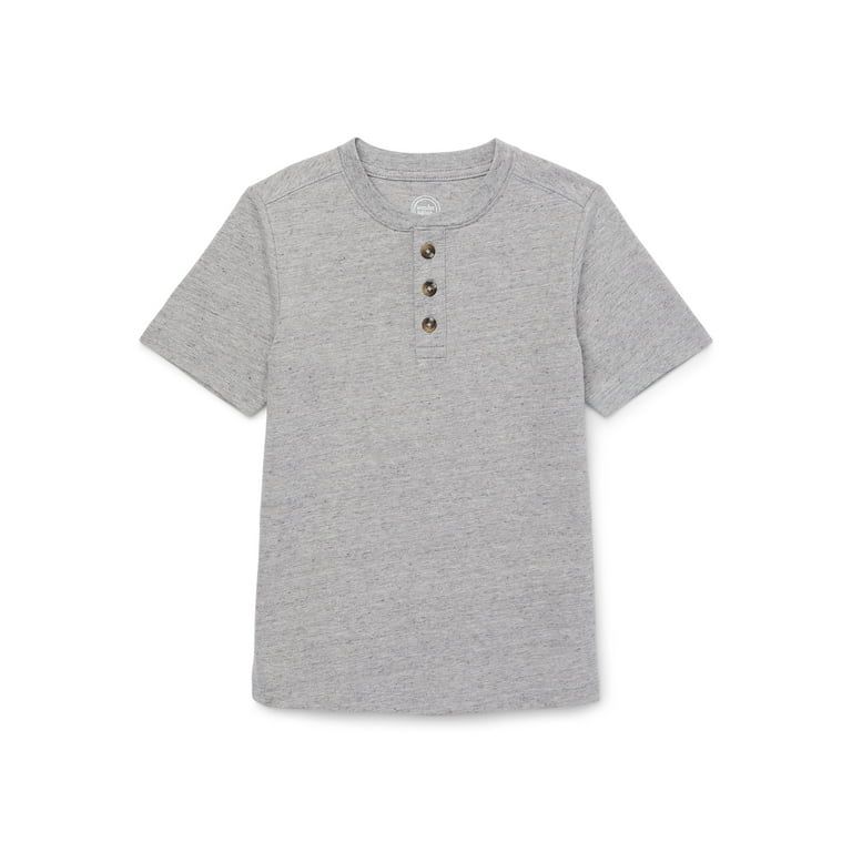 Wonder Nation Boys Henley T-Shirt with Short Sleeves, Sizes 4-18 & Husky - Walmart.com | Walmart (US)