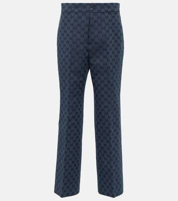 GG linen and cotton jacquard pants | Mytheresa (INTL)