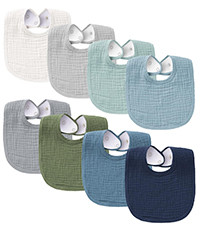 Konssy Muslin Baby Bibs 8 Pack Baby Bandana Drool Bibs Cotton for Unisex Boys Girls, 8 Solid Colo... | Amazon (US)