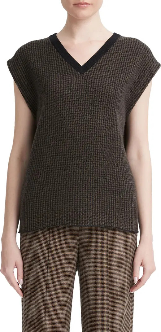 Vince Houndstooth Check Wool & Cashmere Sweater | Nordstrom | Nordstrom