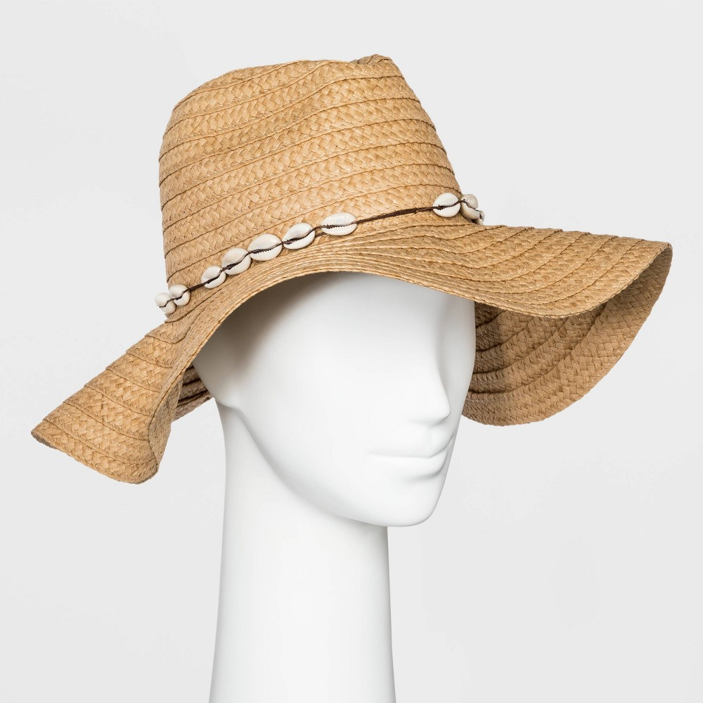 Women's Oversized Straw Shell Fedora - Wild Fable Tan One Size, Women's, Beige | Target