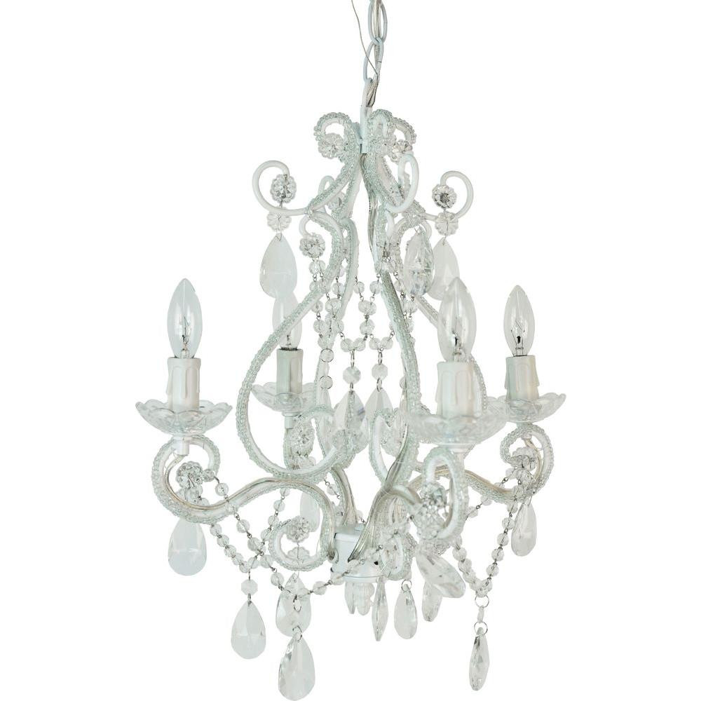 4-Light White Mini Chandelier | The Home Depot