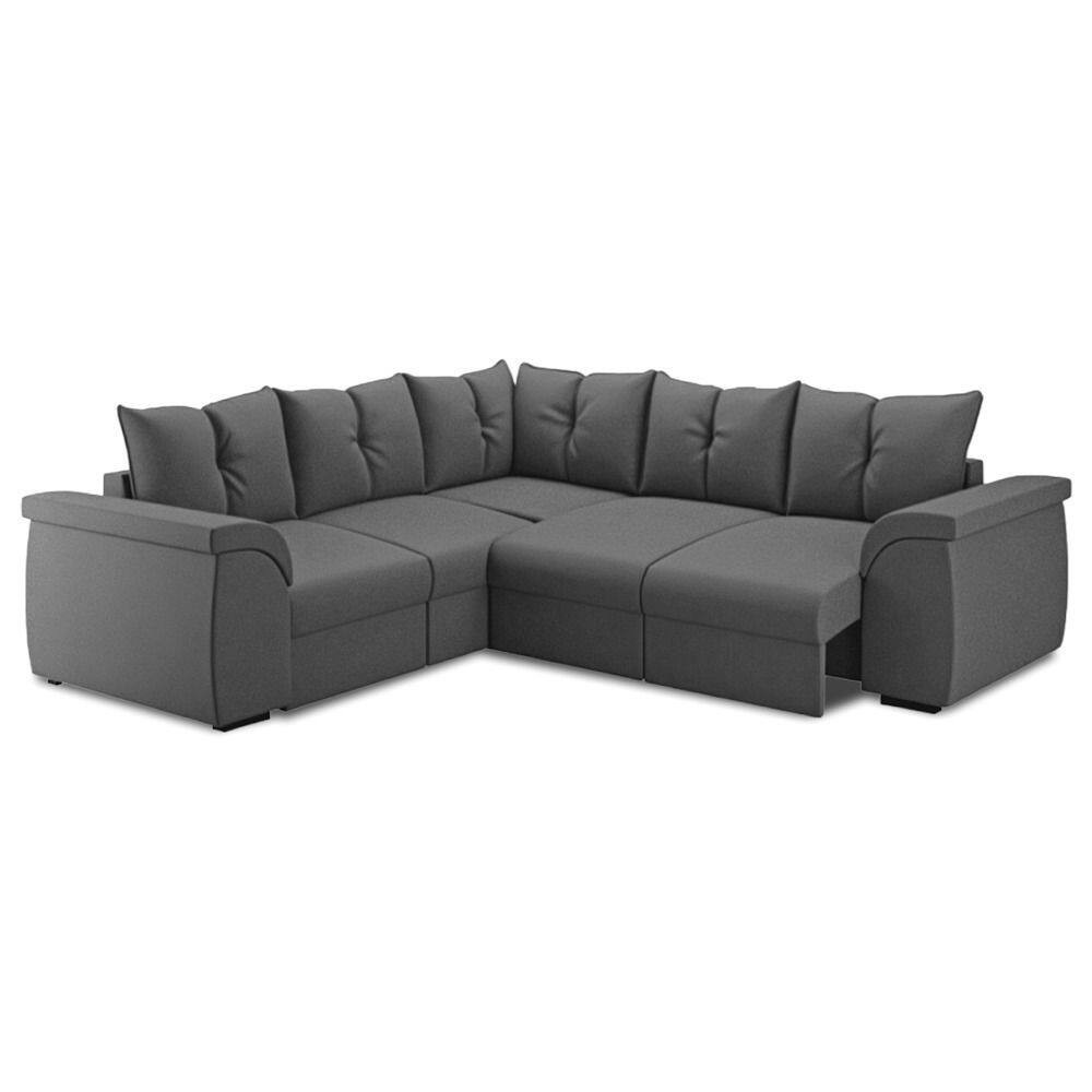 Sofá de Canto 5 Lugares com Retrátil Qatar Suede Cinza | Casas Bahia (BR)