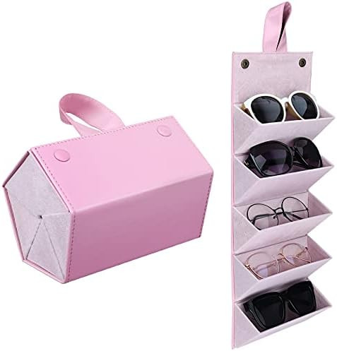 MoKo Sunglasses Organizer with 5 Slots, Travel Glasses Case Storage Portable Sunglasses Storage Case | Amazon (US)