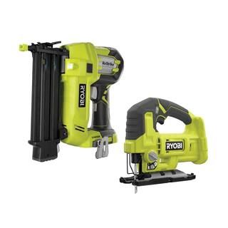 RYOBI ONE+ 18V Cordless 2-Tool Combo Kit with 18-Gauge Brad Nailer and Jig Saw (Tools Only) P320-... | The Home Depot