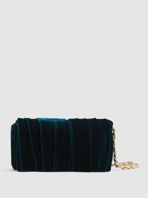 Velvet Twisted Clutch Bag | Reiss US