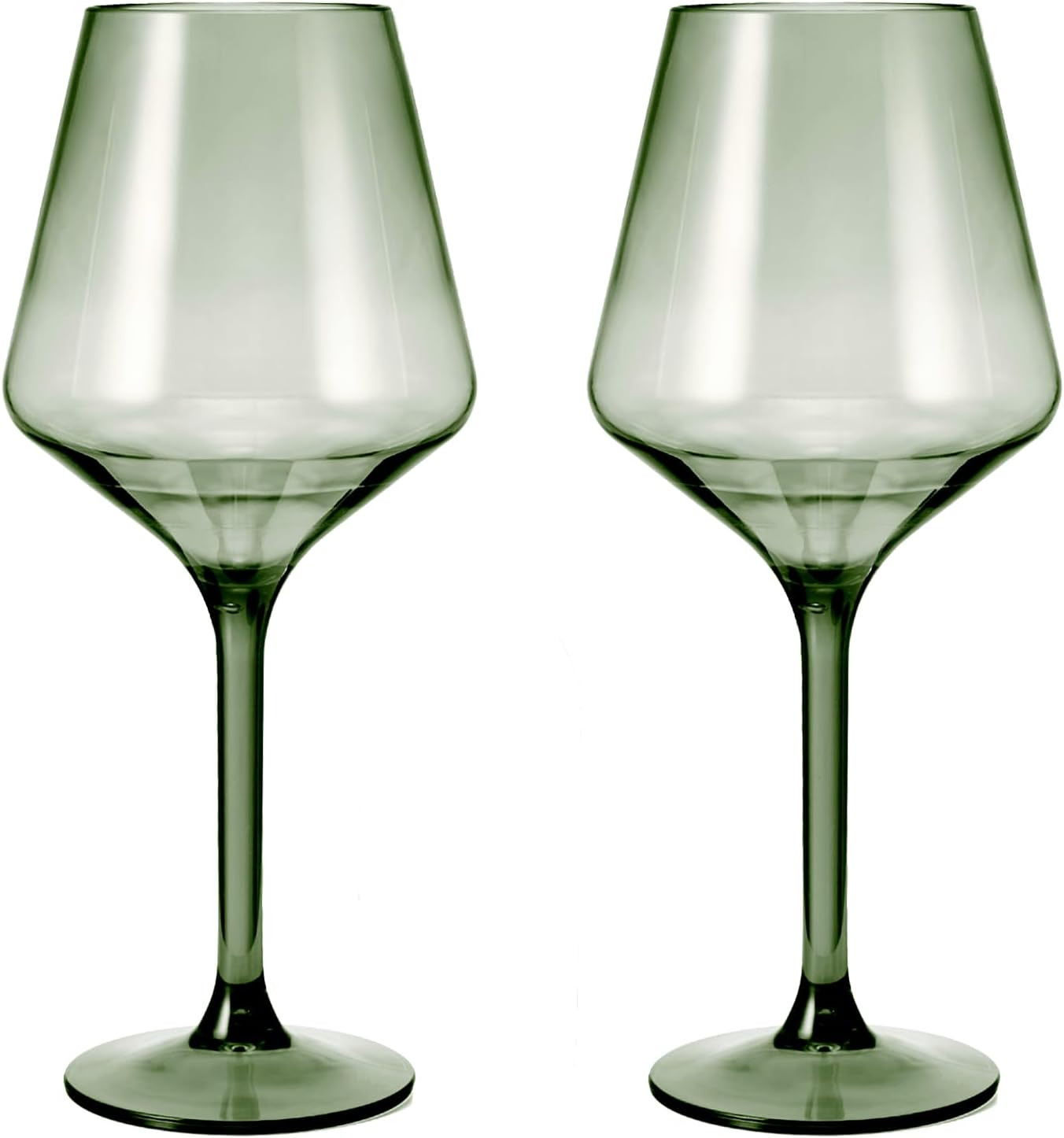 Muted Green Shatterproof Tritan Stemmed Wine Glasses, Acrylic Glasses Tritan Drinkware, Unbreakab... | Amazon (US)