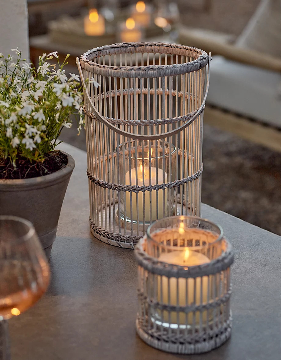 Whitewashed Bamboo Candle Holder | Candle Holders | The  White Comp... | The White Company UK & ROW