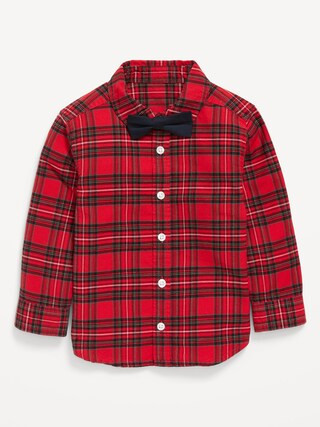 Long-Sleeve Printed Shirt and Bow-Tie Set for Toddler Boys | Old Navy (US)