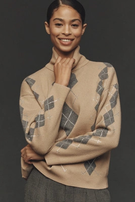 Retrofete Alberte Wool Cashmere Argyle Sweater | Anthropologie (US)