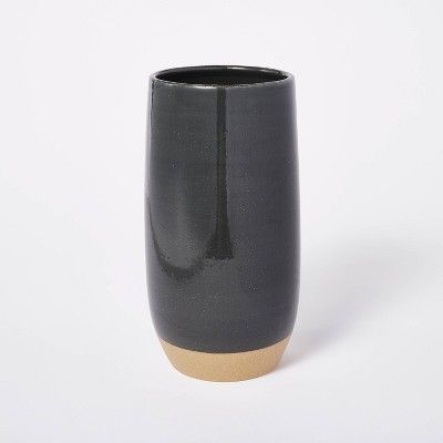 11.25" x 5.25" Decorative Bottle Vase Stoneware with Exposed Clay Gray - Threshold™ designed wi... | Target