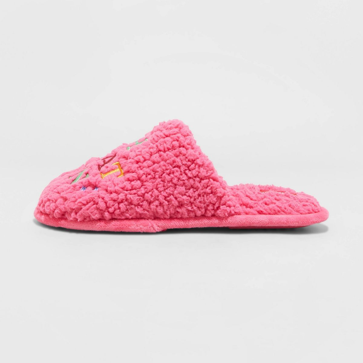 Women's Holiday Oh What Fun! Scuff Slippers - Wondershop™ Pink M | Target