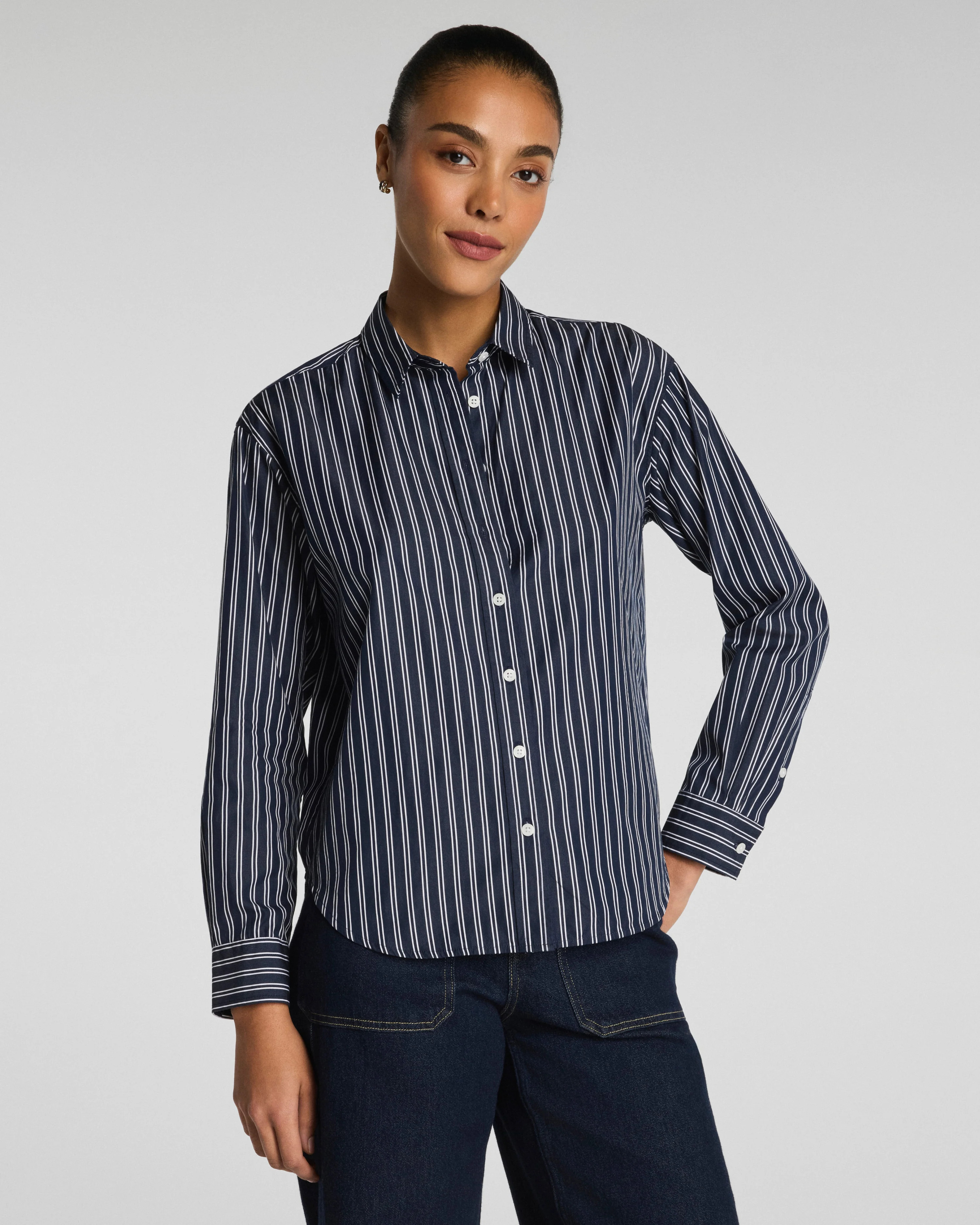 Poplin Oversized Button-Up Shirt | Spanx