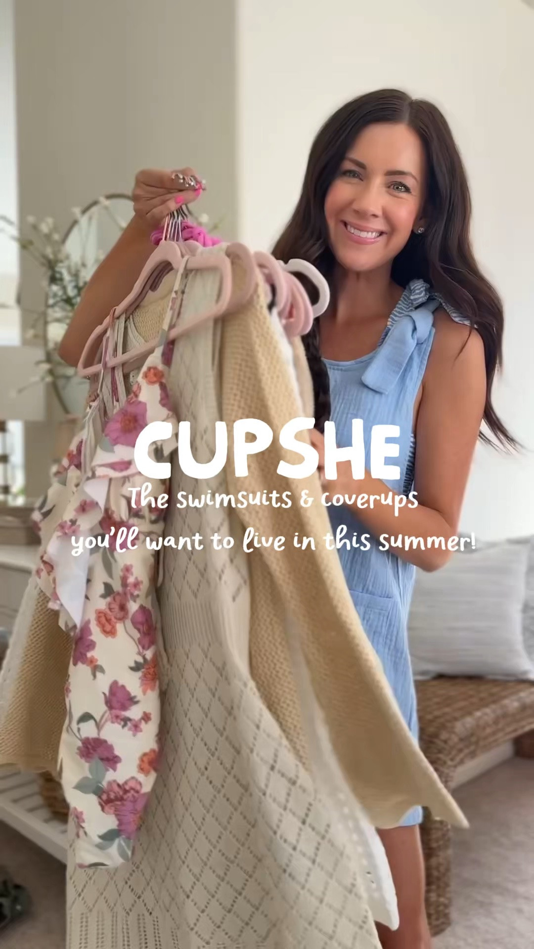 Comment SWIM to shop✨ @cupshe tummy control swimsuits & coverups you’ll want to live in this summer! #cupshepartner Truly their tummy control is next level & the suits are still so👏🏻flattering👏🏻 I mean, that first one!!! #cupshexjojo #cupshe 
.
.
Use my code: Kayla15 at checkout for 15% off when you spend $70+ 
.
.
SIZING-
Medium in all swimsuits
Gauzy blue romper-small
Scalloped crochet shorts-small, want medium
Scalloped top-medium
Black + white coverup-medium
Tan dress crochet coverup-medium
Tropical shorts-small
Leopard shorts-small
Black & tan pants-small

#LTKSeasonal