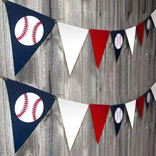 Set of 2 Baseball Flag Banner Baseball Party Decorations Triangle Bunting Pennant Concessions Bir... | Amazon (US)