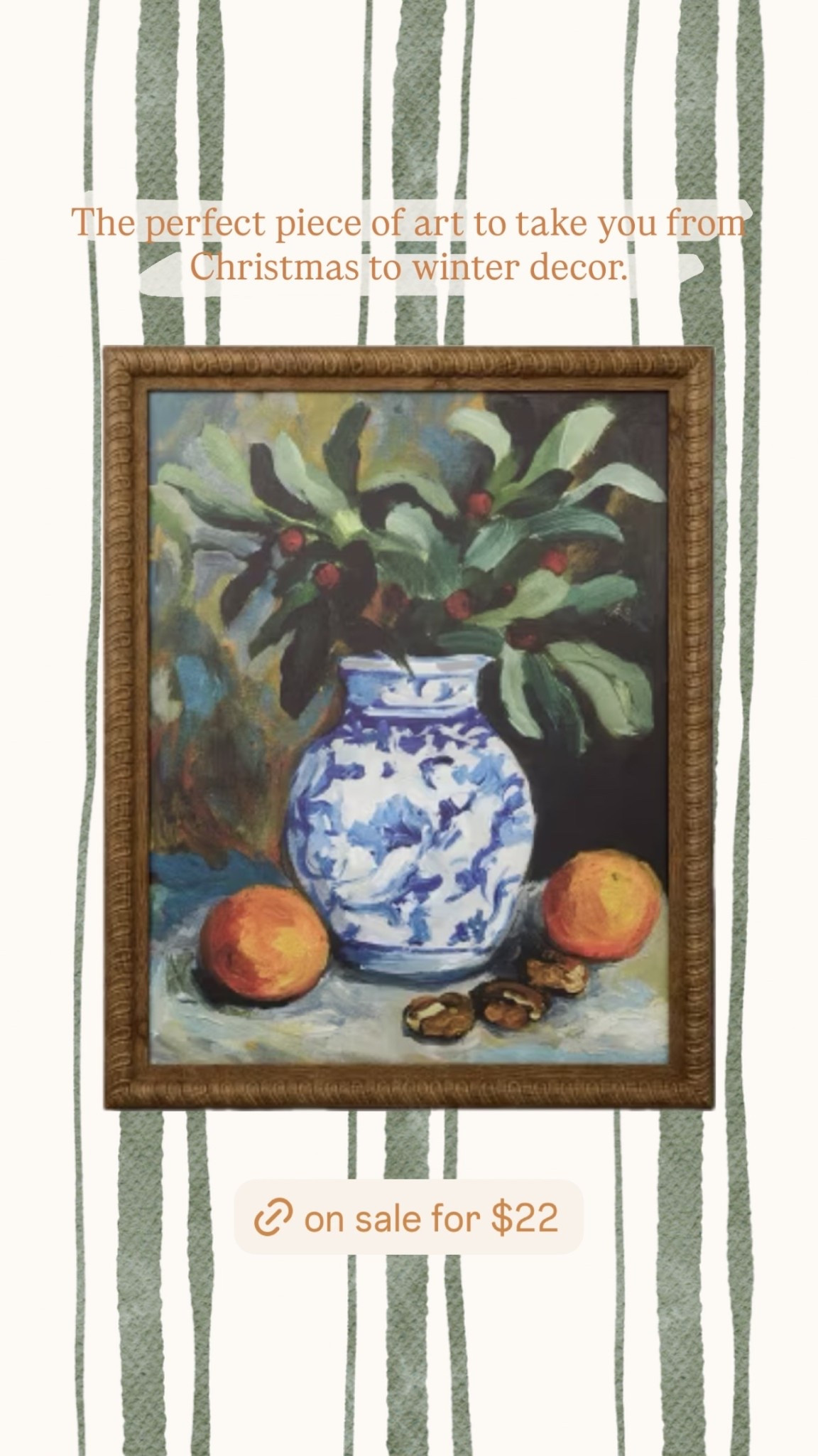 The perfect piece of art to take you from Christmas to winter decor.