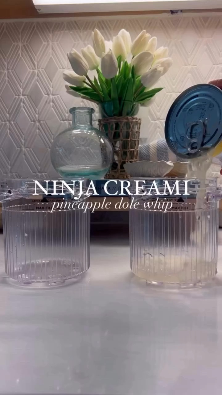 This ninja creami was one of my favorite purchases! 

🍍PINEAPPLE DOLE WHIP! 🍍 
...follow @likeavirgil_ for more recipes!

As soon as my ninja creami was delivered, I knew I had to recreate the famous dole whip and I’m SO glad I did!

What you’ll need...
1 20oz can pineapple chunks (in 100% pineapple juice)
4tsp sugar free vanilla pudding mix @jello
Splash 2% milk, l use @fairlife

Let’s make it...
Split the pineapple chunks, and their juice equally between two pint jars. Add 2 tsps pudding mix to each pint. Shake and freeze for 24 hours. Spin on lite ice cream, add a splash of milk and respin. ENJOY!

Ninja creami recipes, dole whip recipe, homemade ice cream, protein ice cream, summer recipes, homemade icecream, ASMR, Disney dole whip, frozen yogurt, ninja creami 

#ninjacreami #dolewhip #pineappledolewhip #summerrecipes #asmr

#LTKHome #LTKfoodie #LTKMothersDay