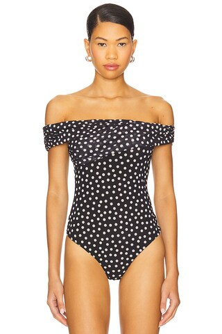 Thea Bodysuit in Black Polka Dot | Revolve Clothing (Global)