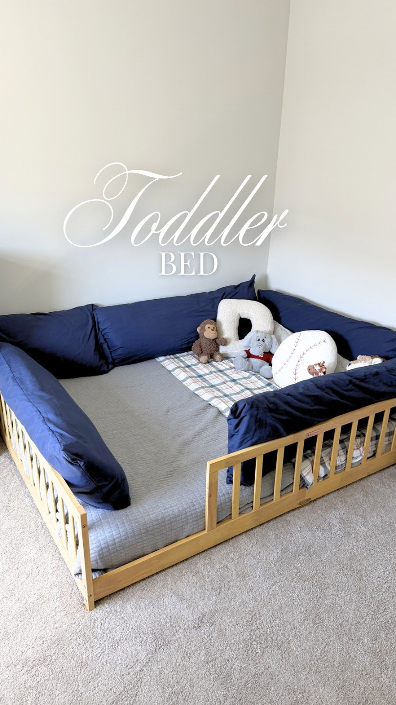 If you’re wondering how we made the crib ➡️ toddler bed transition this smooth… this is it. 👀

We switched to a floor bed 9 months ago and he has never once gotten out in the middle of the night.
Not because he can’t… but because he doesn’t want to.

Here’s what actually made the difference:
✨ Made it feel like a “safe little nest” (aka… cozy overload)
✨ Kept familiar elements (those crib-style rails = huge win)
✨ Added his “friends” (aka emotional support stuffies 🧸)
✨ Gave him space (queen bed = room for snuggles, books, and zero pressure)

It’s not just a bed… it’s his little comfort zone.
And honestly? I think that’s the real reason he stays.

If you’re nervous about making the switch—this might be your sign. 💙

✨SAVE this for when you’re ready to transition out of the crib
✨Comment “BED” and I’ll share details + links
✨FOLLOW for more realistic mom hacks that actually work


toddler floor bed, Montessori bed, crib transition, toddler sleep tips, toddler bedtime routine, safe sleep setup, cozy toddler room

#LTKmomlife #LTKBaby #LTKKids
