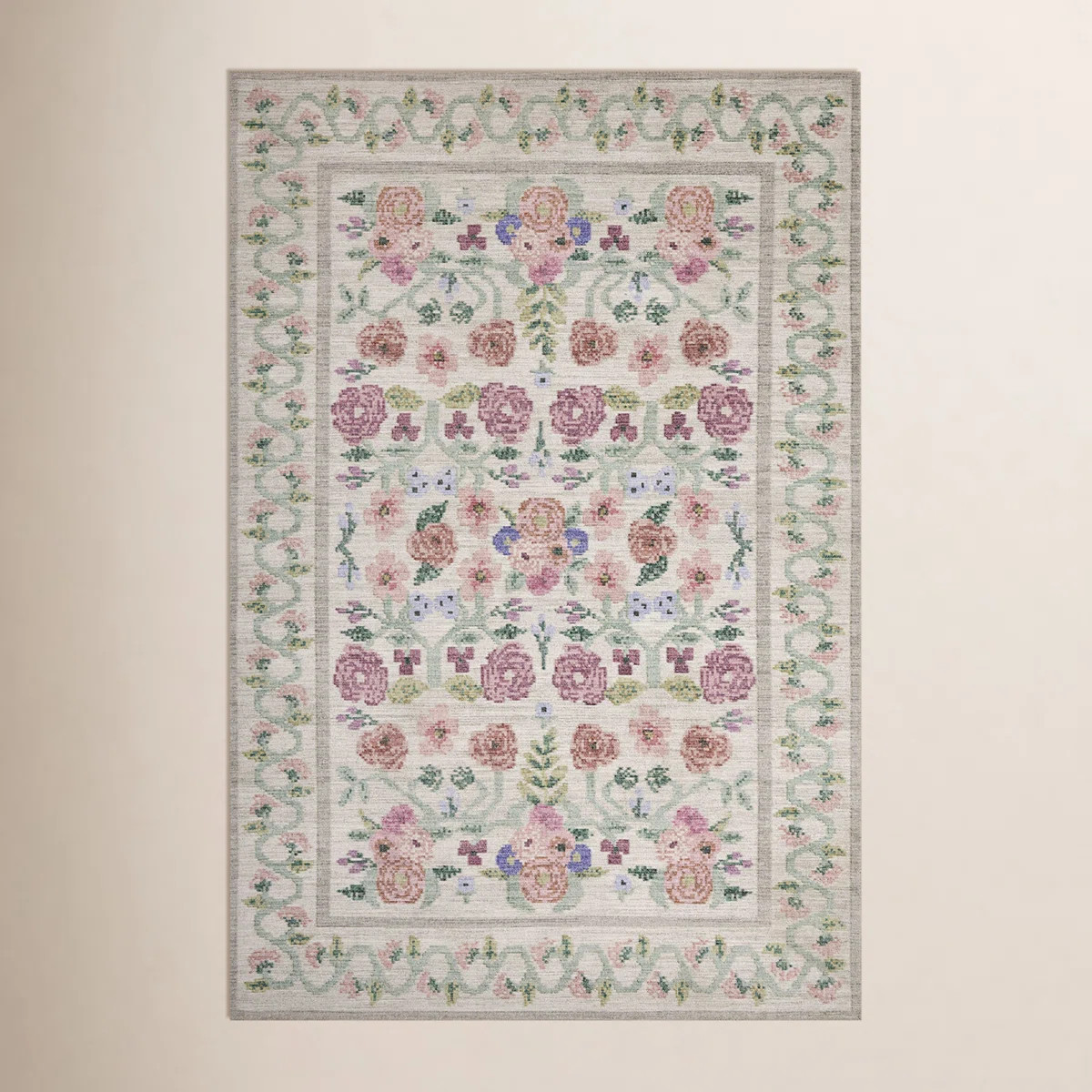 Rifle Paper Co. x Loloi Rosa Ivory Area Rug | Wayfair North America