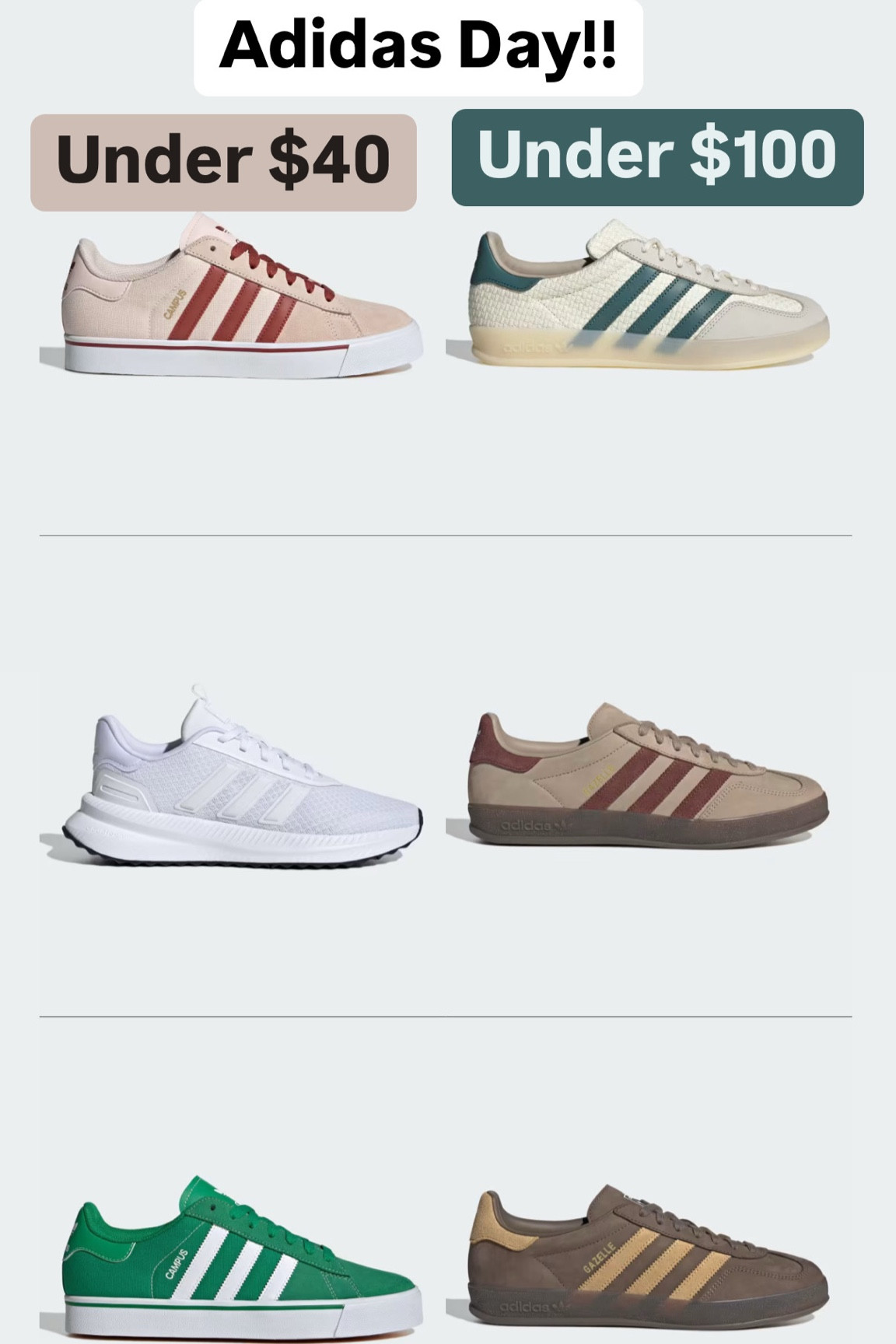 MAJOR Adidas Day Sale!! Some shoes under $40!!! Buy now Save now!!

#LTKFindsUnder100 #LTKootd #LTKGiftGuide