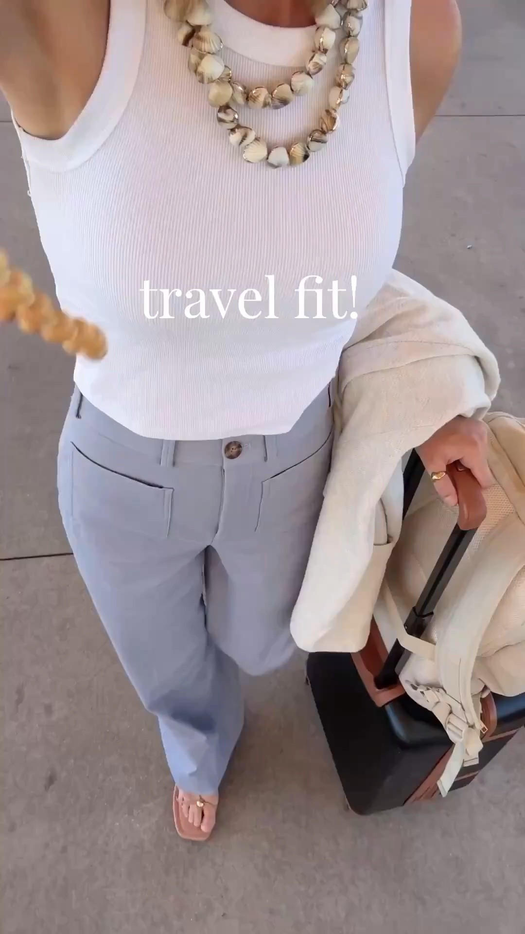 Wearing small tall in these pants. I am 5’11”. They have great stretch. Don’t size up. Use code RACHELXSPANX for a new customer discount.  Small tops.

#LTKTravel #LTKTall #LTKSaleAlert