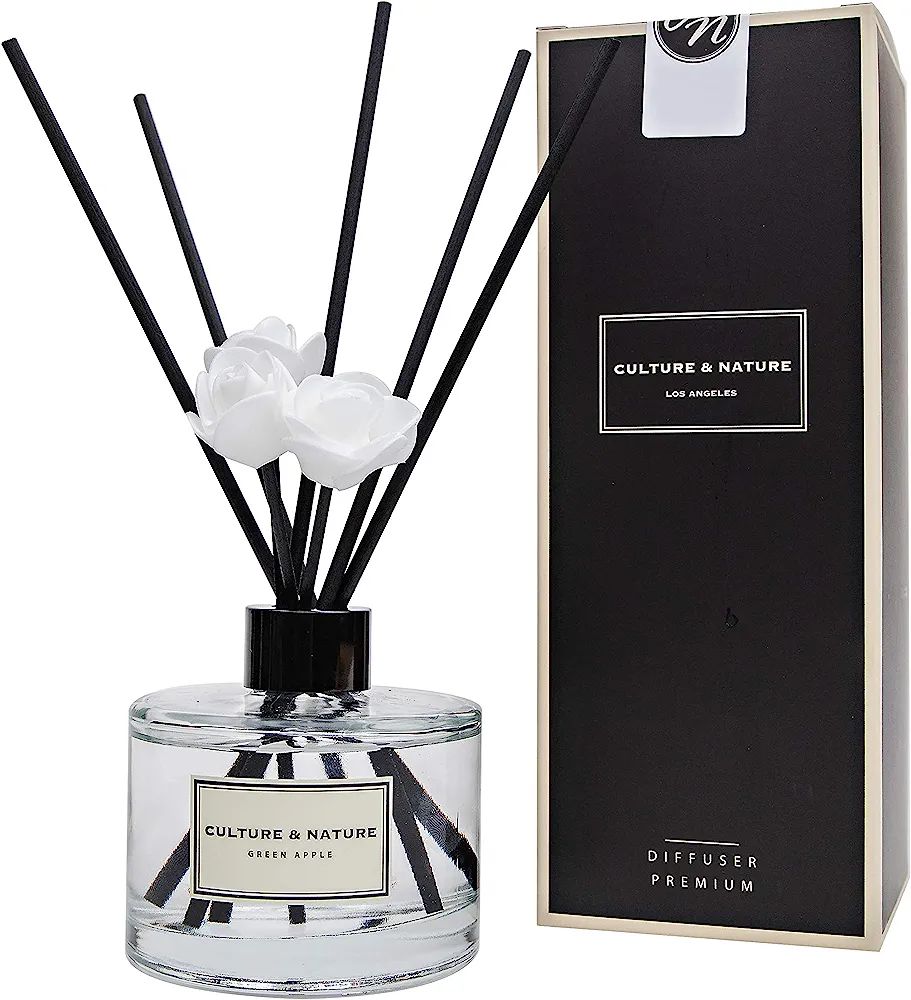 CULTURE & NATURE Reed Diffuser 6.7 oz (200ml) Green Apple Scented Reed Diffuser Set | Amazon (US)