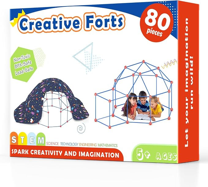 Tiny Land Kids-Fort-Building-Kit-80 Pieces-Creative Fort Toy for 5,6,7,8 Years Old Boy & Girls-ST... | Amazon (US)