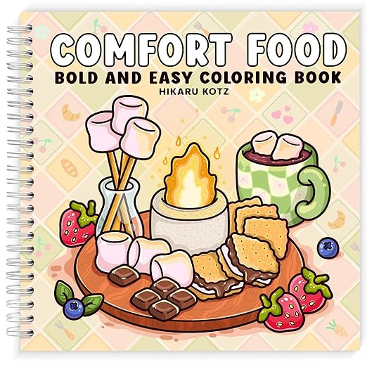 Comfort Food: Bold and Easy Coloring Book for Adults and Teens      Spiral-bound – April 1, 202... | Amazon (US)