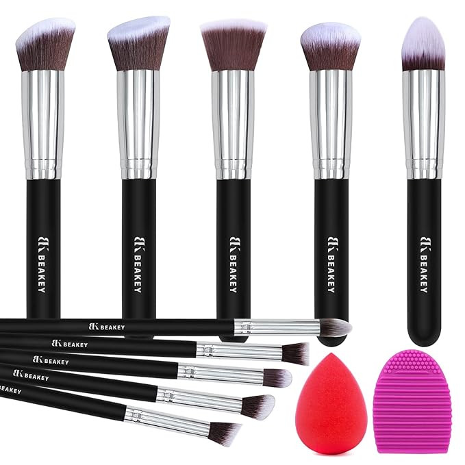 BEAKEY Makeup Brush Set Premium Synthetic Foundation Face Powder Blush Eyeshadow Kabuki Brush Kit... | Amazon (US)