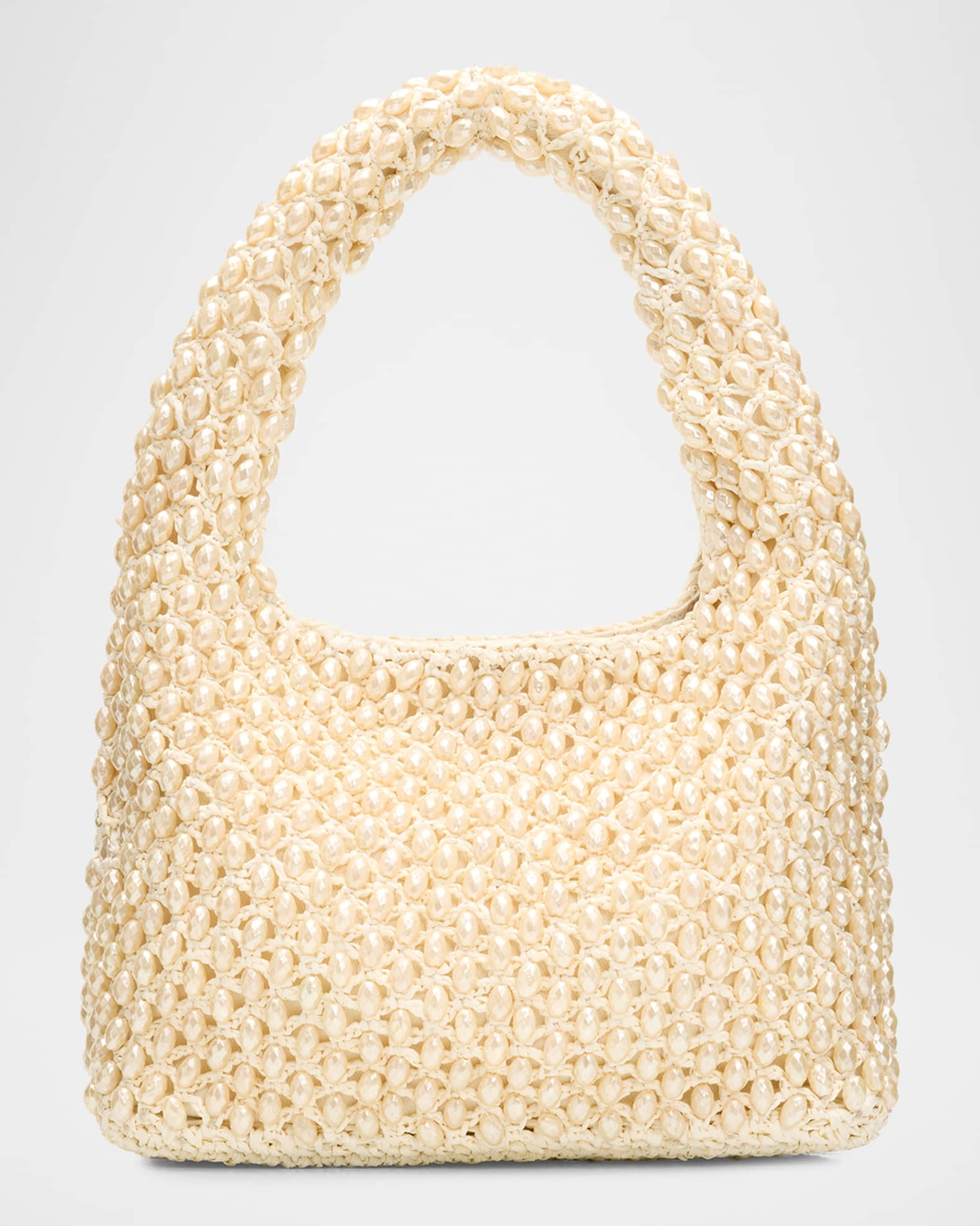Perola Beaded Raffia Top-Handle Bag | Neiman Marcus