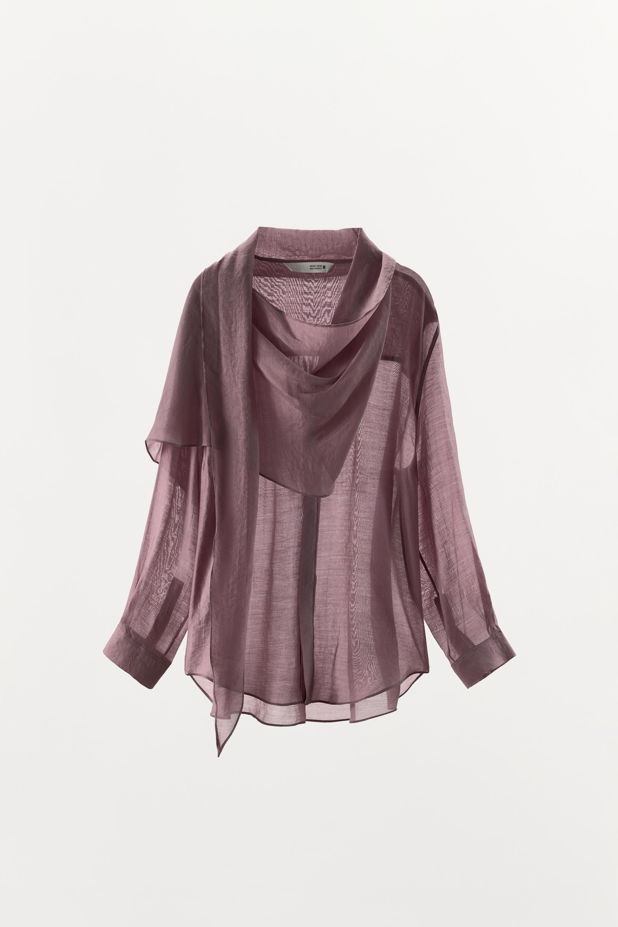 ZW COLLECTION SCARF SHIRT | Zara US