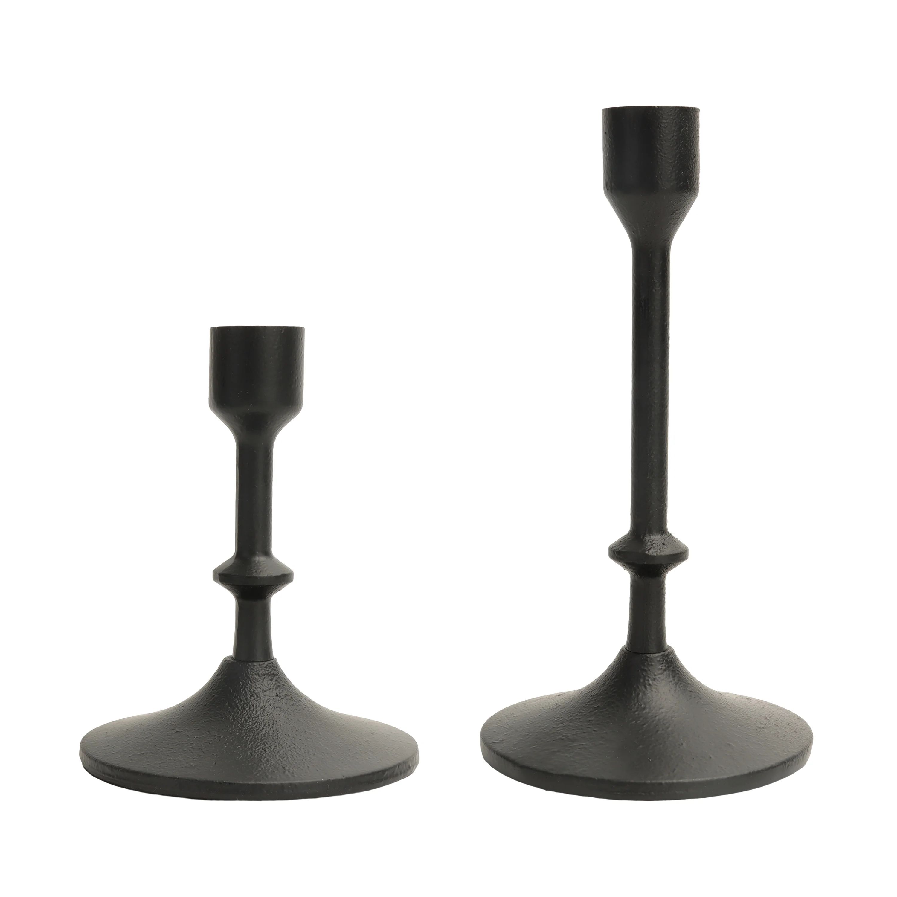 BHG Black Cast Iron Tabletop Taper Candle Holder, 2PC Set | Walmart (US)