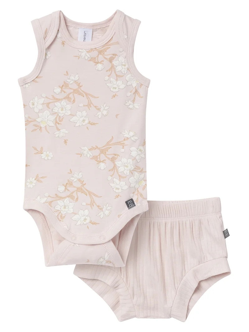 Modern Moments by Gerber Baby Neutral Viscose Sleeveless Bodysuit and Short Outfit Set, 2-Piece, ... | Walmart (US)