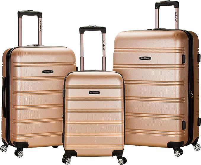 Rockland Melbourne Hardside Expandable Spinner Wheel Luggage, Champagne, 3-Piece Set (20/24/28) | Amazon (US)