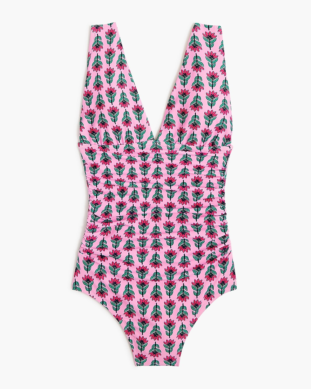 Ruched plunge one-piece swimsuit | J.Crew Factory