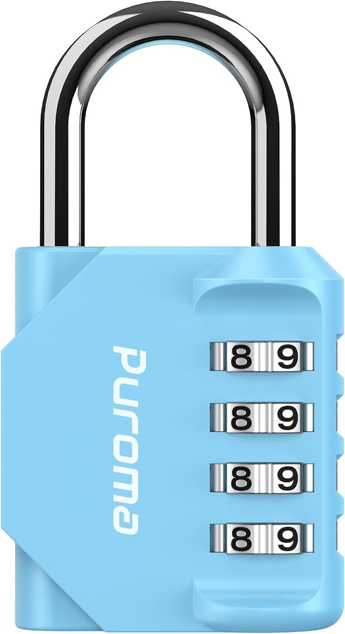 Puroma 1 Pack Combination Lock Locker 4 Digits Combo Padlock Gym Sky Blue | For School Gate Fence... | Amazon (US)