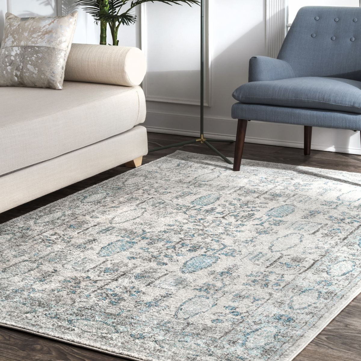 Light Blue Countryside Area Rug | Rugs USA
