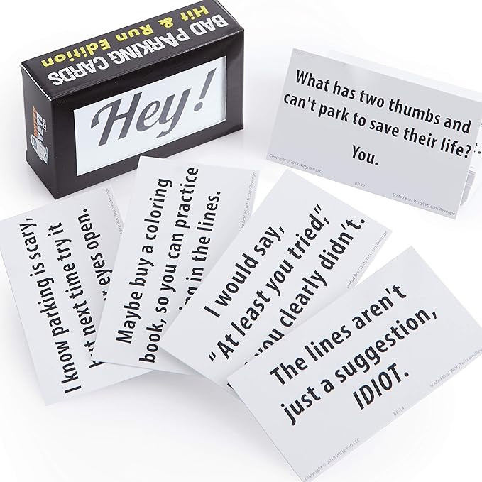 Super Hilarious, Bad Parking Cards 50 Pk. Get Revenge With Family-Friendly Novelty Notes. Feel th... | Amazon (US)