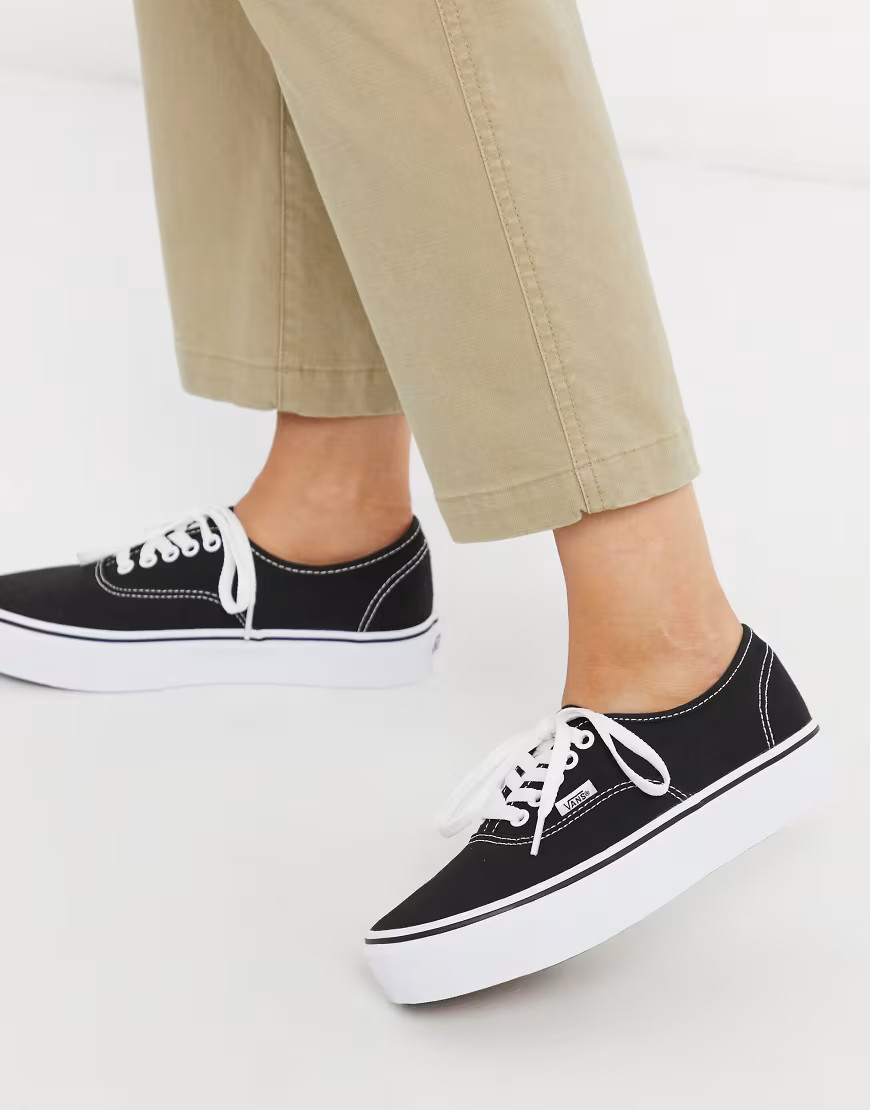 Vans Authentic Platform 2.0 sneaker in black | ASOS (Global)