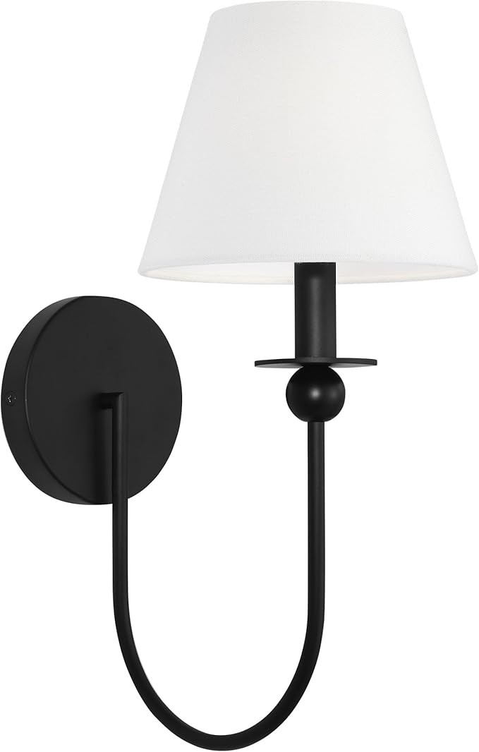 Scott Living Elsay 1 Light Bathroom Bedroom Wall Fixture in Midnight Black Finish with White Line... | Amazon (US)