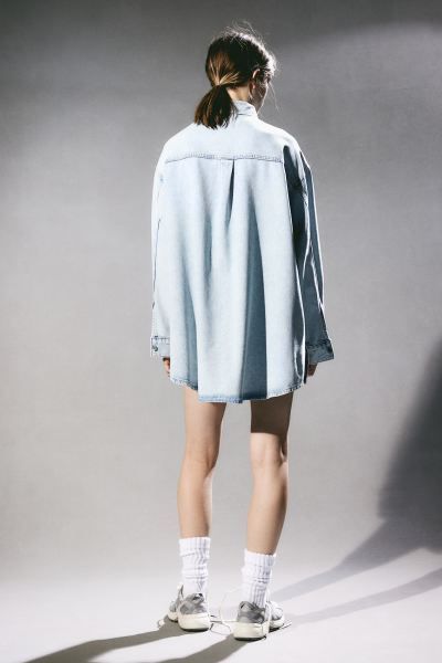 Feather Soft Denim Shirt - Pale denim blue - Ladies | H&M US | H&M (US + CA)