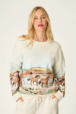 Western Ways Untamed Spirit Frankie Sweatshirt, Size: S, Nude P. J. Salvage | PJ Salvage