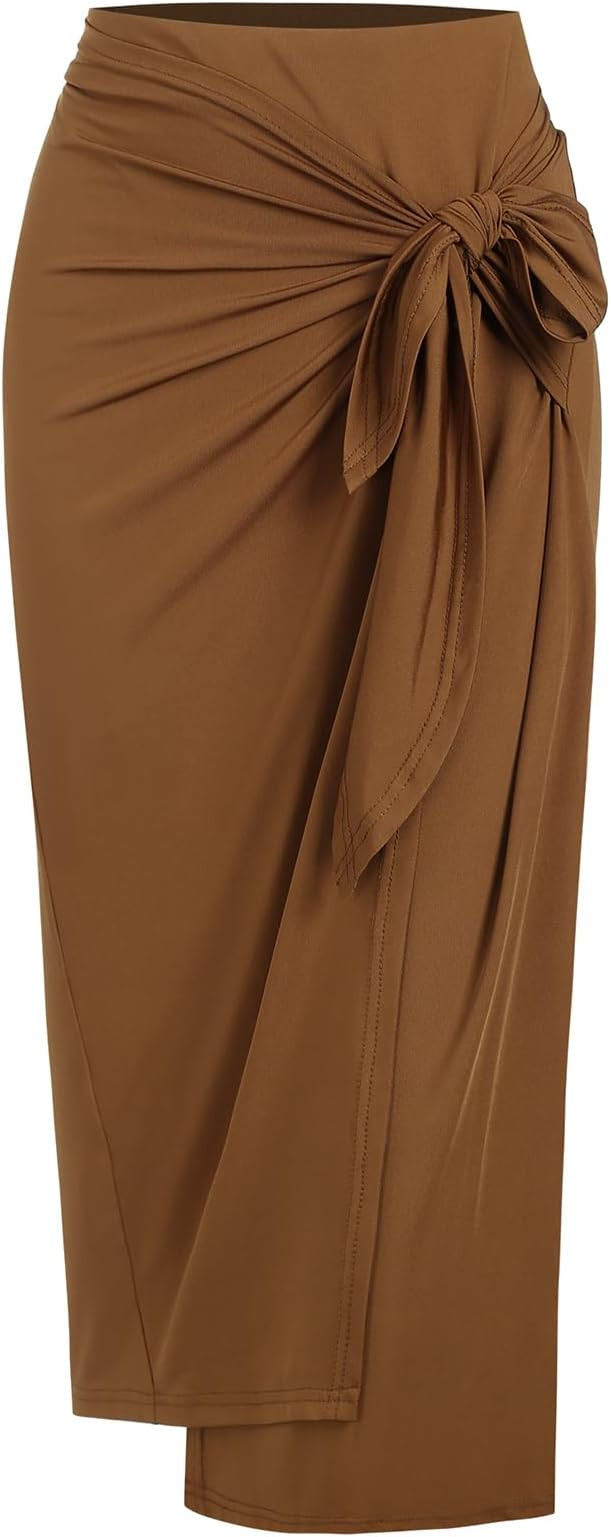 ZAFUL Women's Boho Skirt Asymmetrical Skirts Tied Floral Paisley Printed High Waist Ruched Skirts... | Amazon (US)