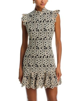 AQUA Floral Mock Neck Mini Dress - Exclusive  | Bloomingdale's Women | Bloomingdale's (US)