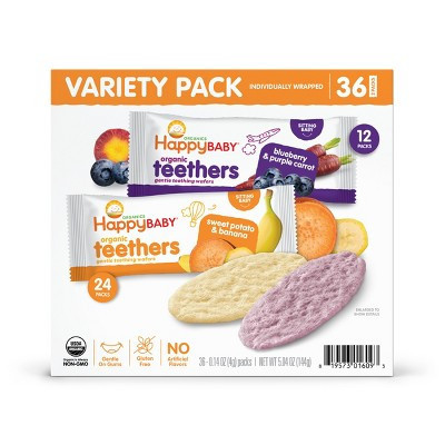 Happy Baby, Happy Family Organic Teether Variety Pack Baby Snacks - 36ct/5.06oz | Target