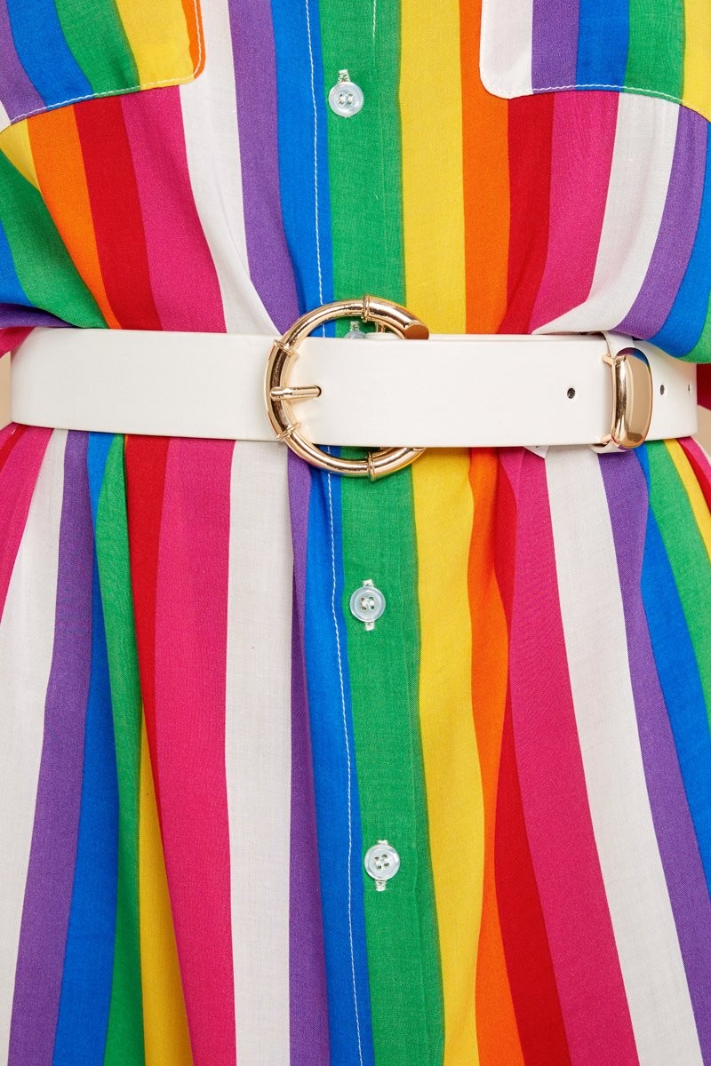 Experience It All White Belt | Red Dress 